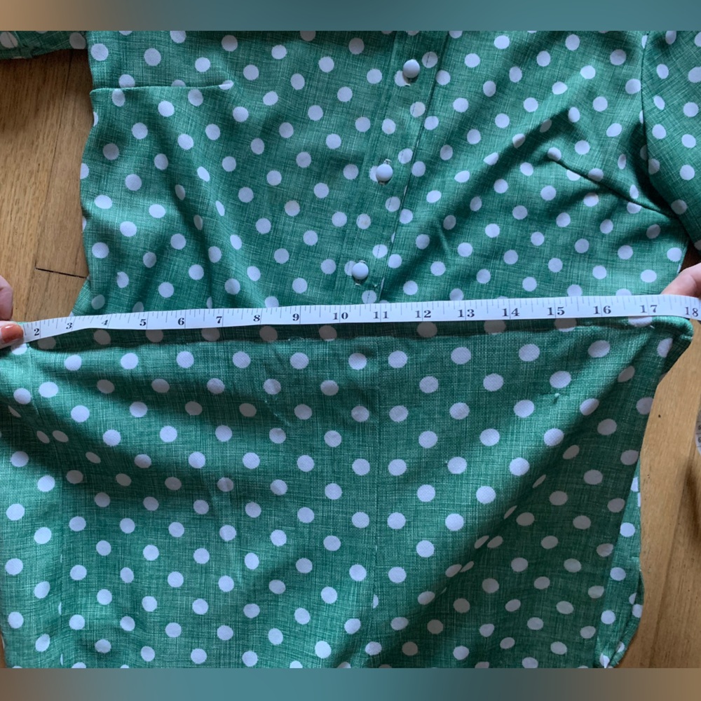 ✨VINTAGE✨ Jack Bryan // 1970s Green Polka Dot Pant Set - Picture 11 of 15